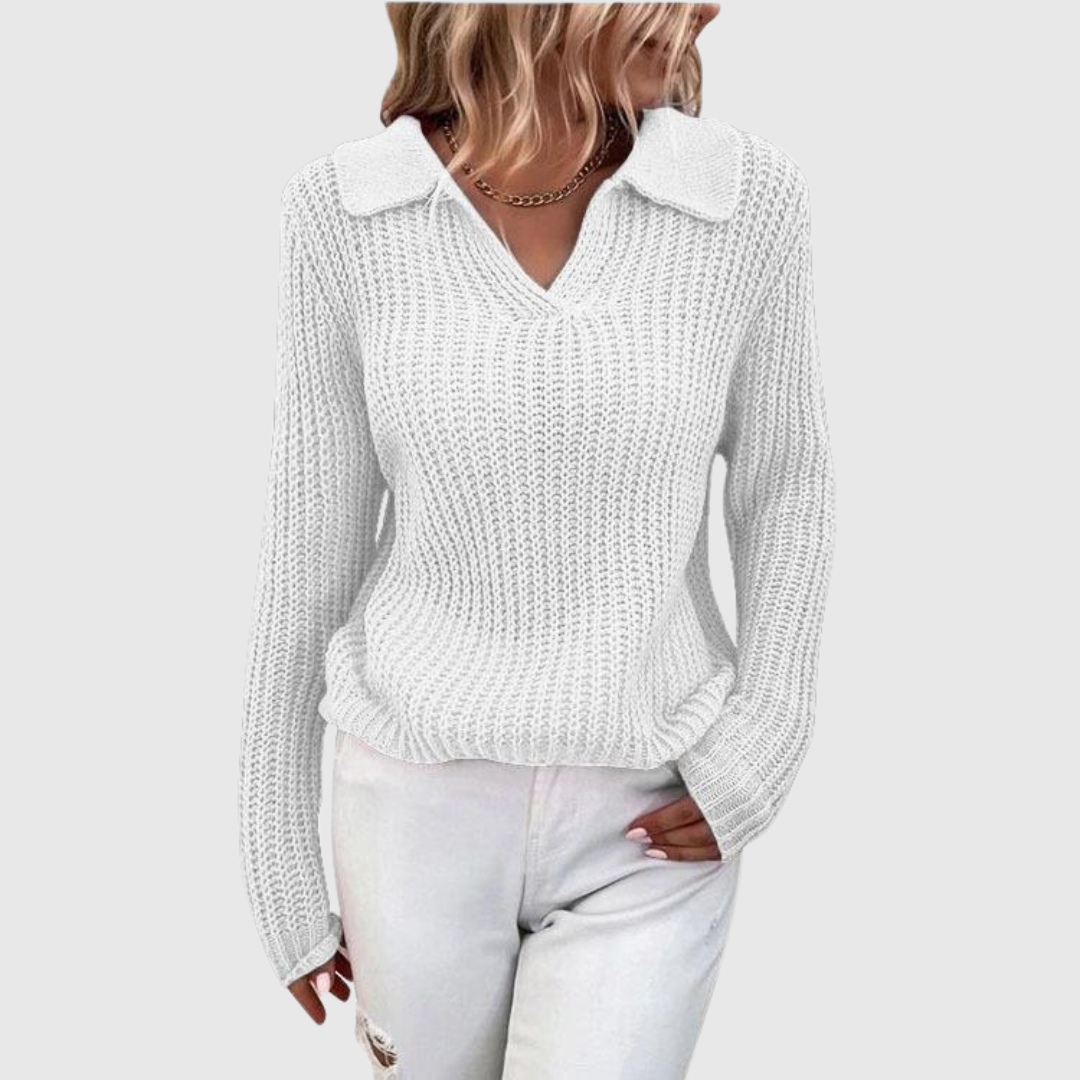 Sweter Mila — dekolt V, który wysmukla i dodaje klasy