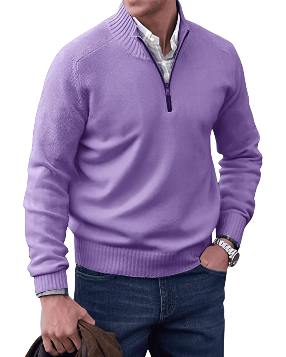Casual – Męska bluza zapinana na zamek