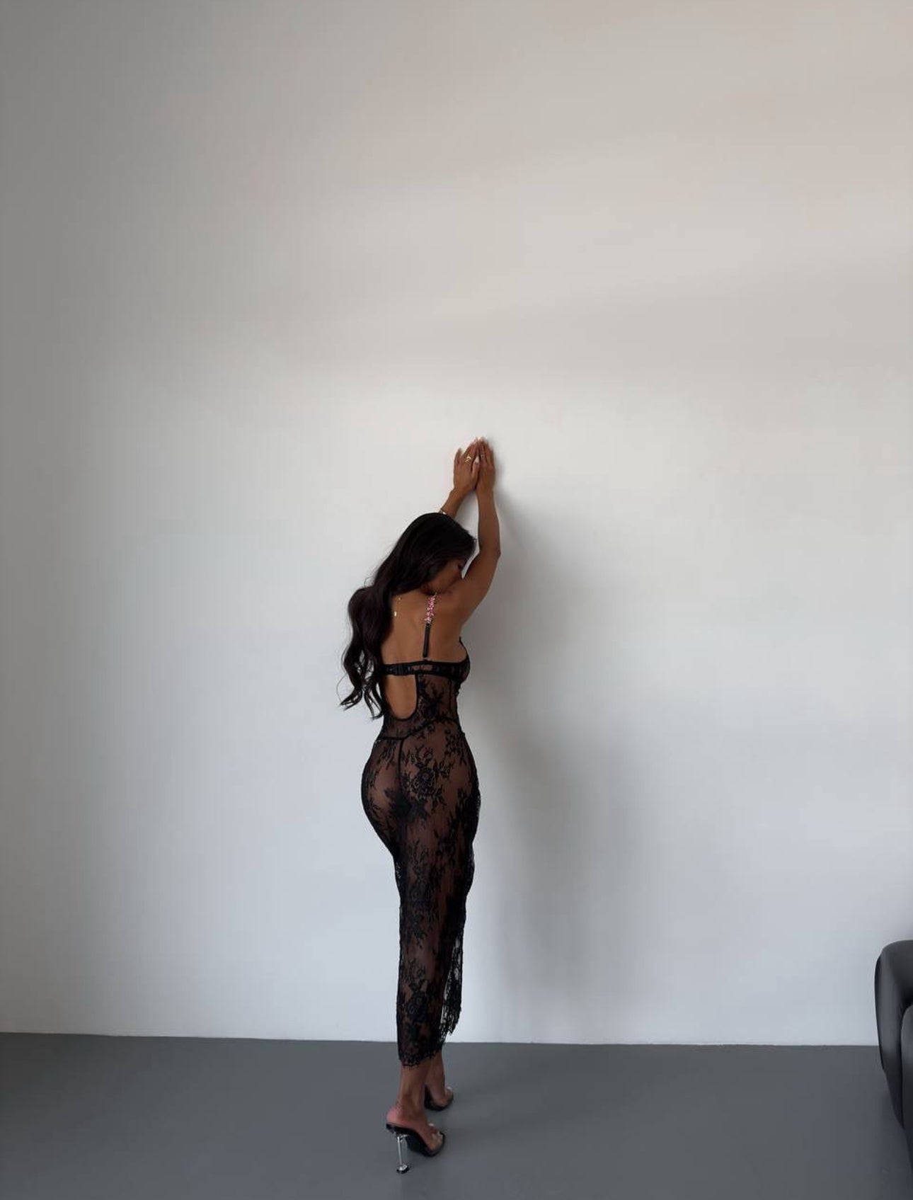 Georgina™ | Przezroczysta Koszulka Nocna Płatki Nocy