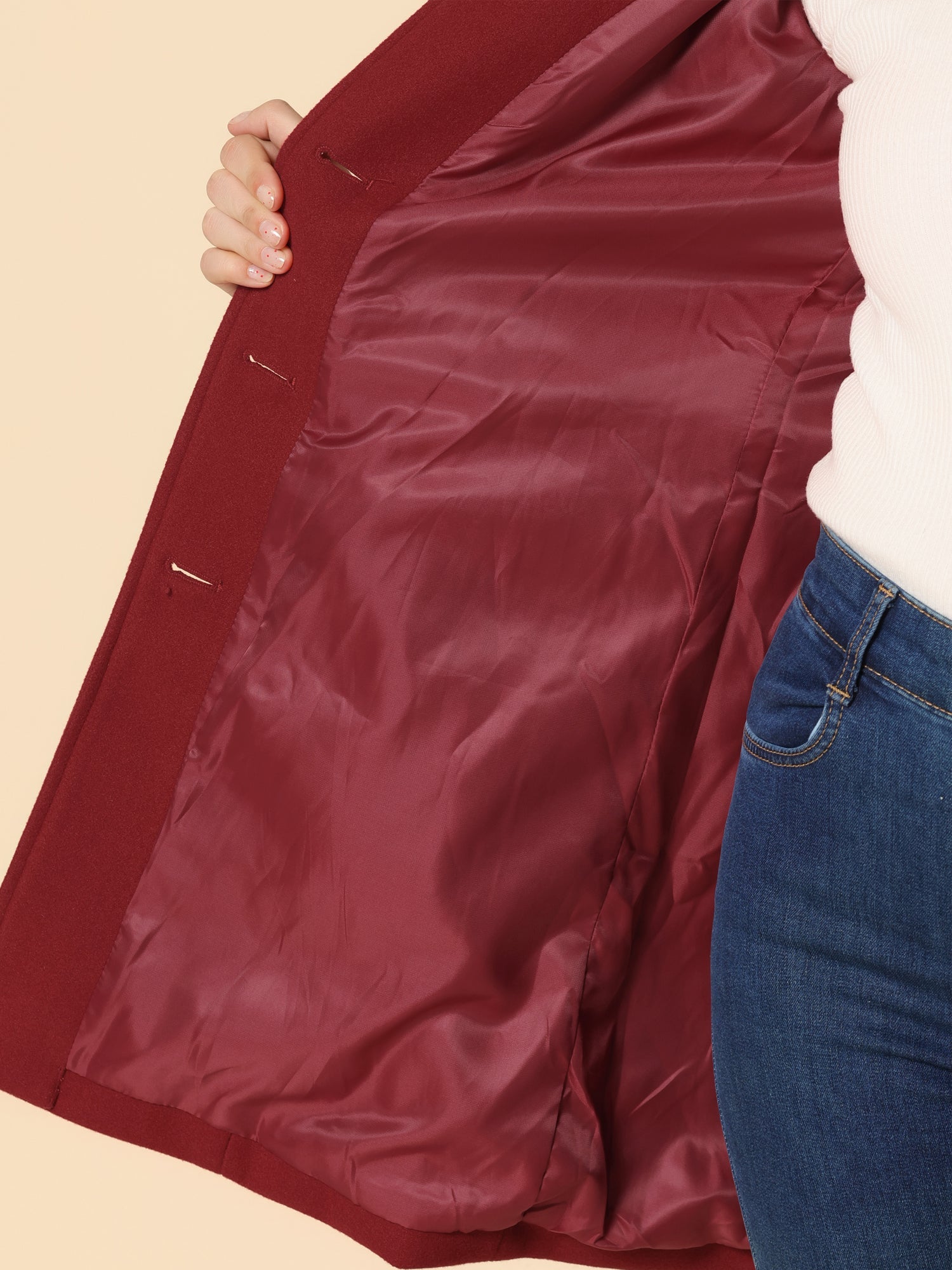 Józefina – Elegancki Zimowy Płaszcz Trenczowy Jednorzędowy