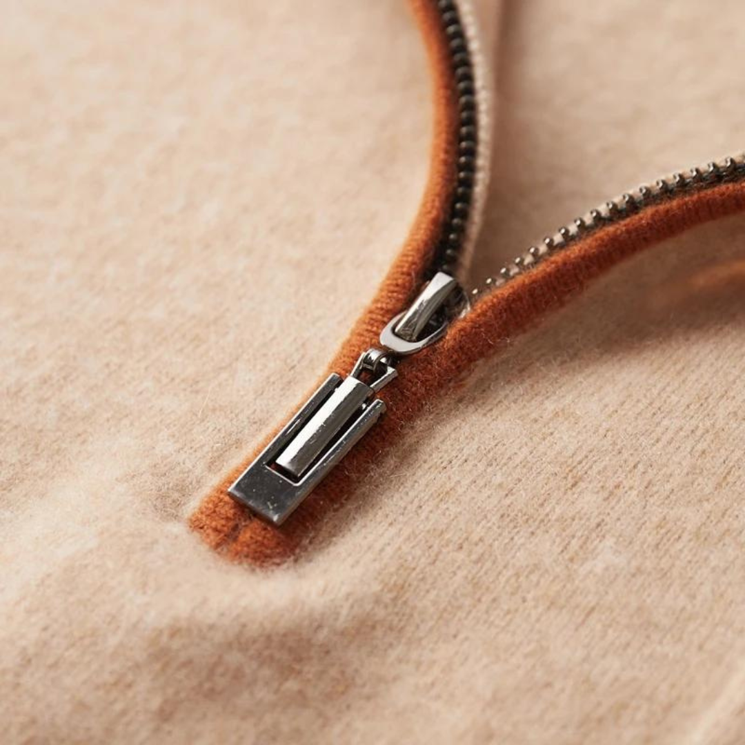 Porlezza Polo Zip – luksusowe polo z kaszmiru z półzamkiem