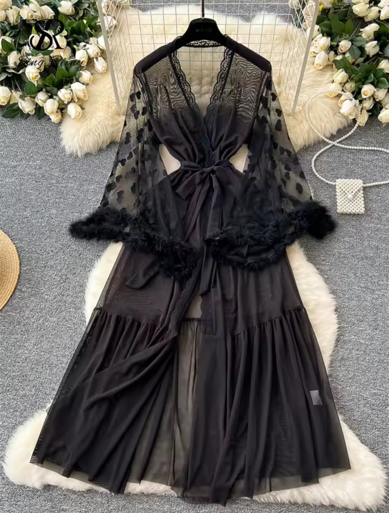 Keira™ | Transparentny Kimono z Koronki