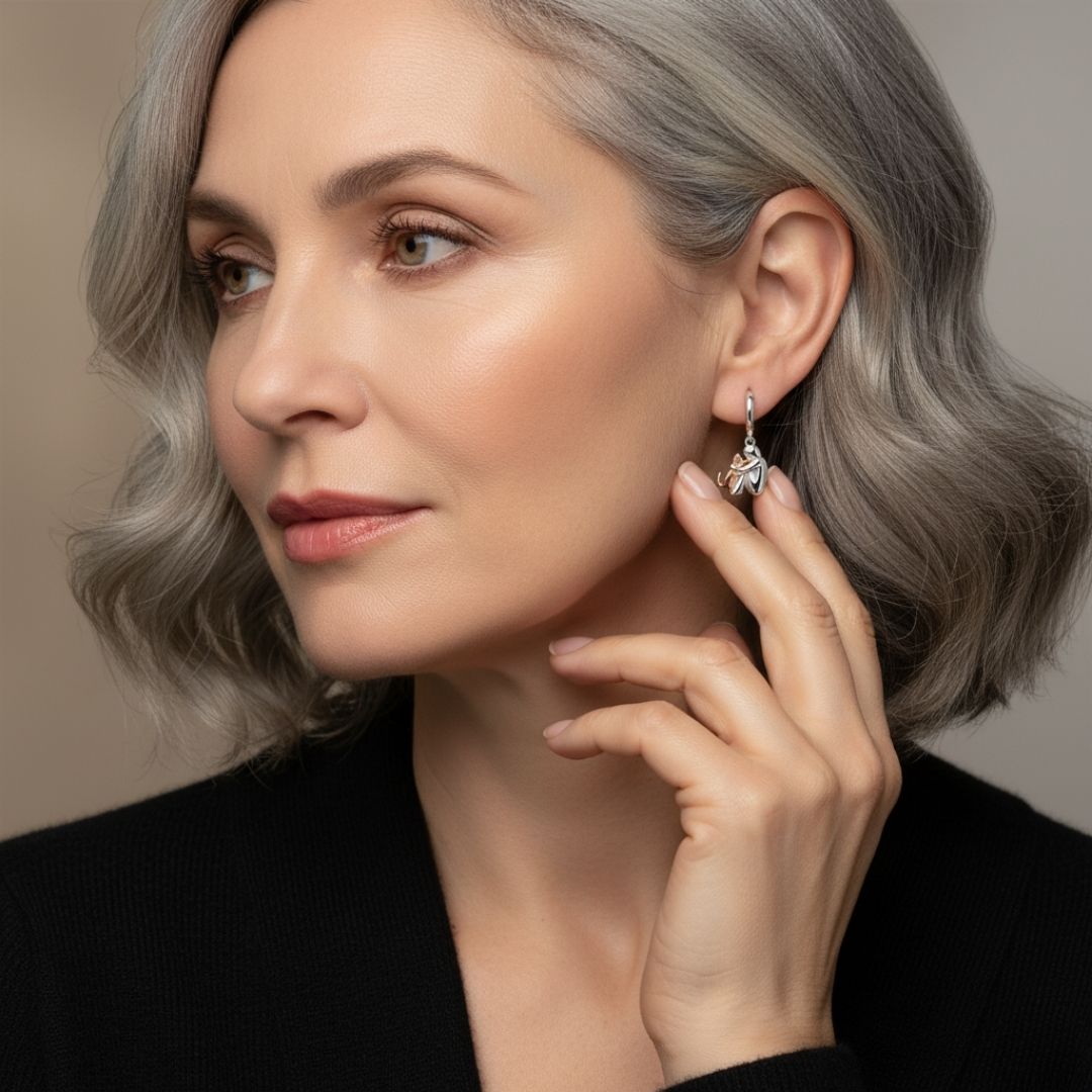 Lily™ – Kolczyki z Motywem Kota (Zapięcie Okrągłe)