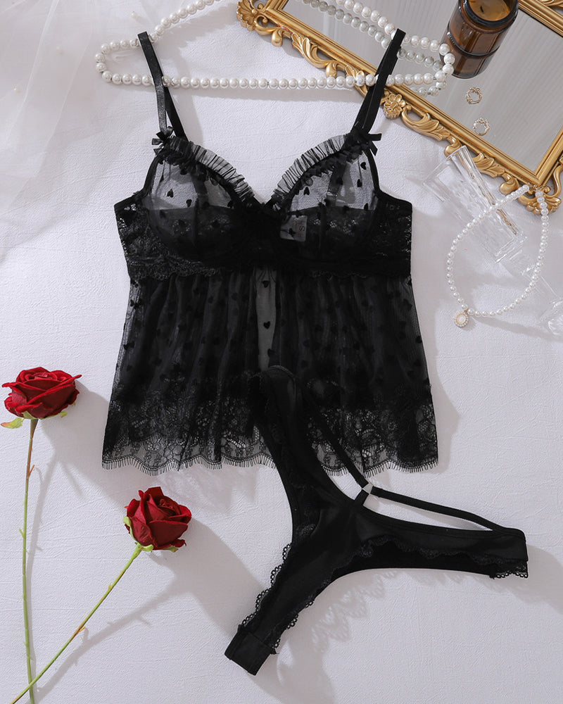 Rosa™ | Zestaw: Seksowny top z siateczki & majtki