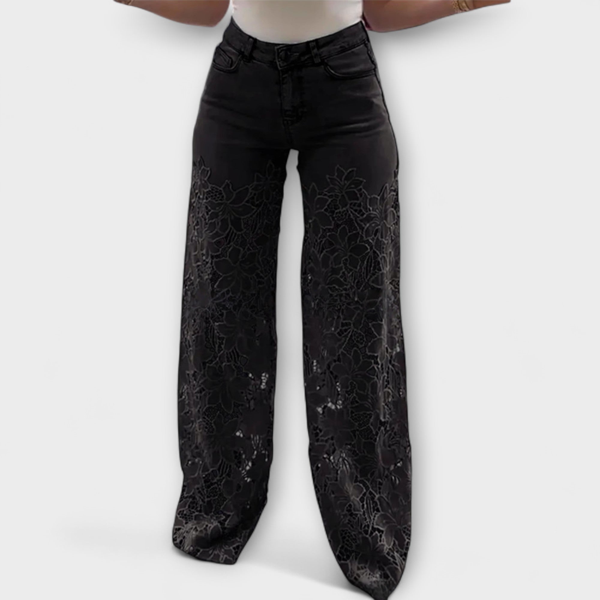 Lina – Patchwork-Jeans Mit Trendigem Spitzen-Detail