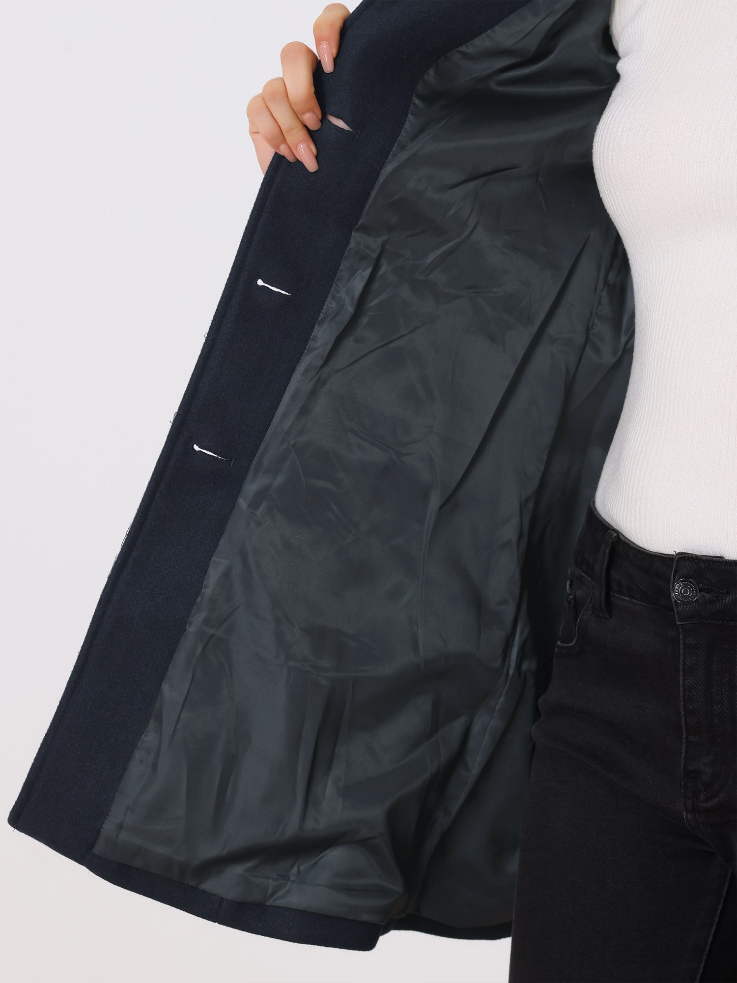 Józefina – Elegancki Zimowy Płaszcz Trenczowy Jednorzędowy